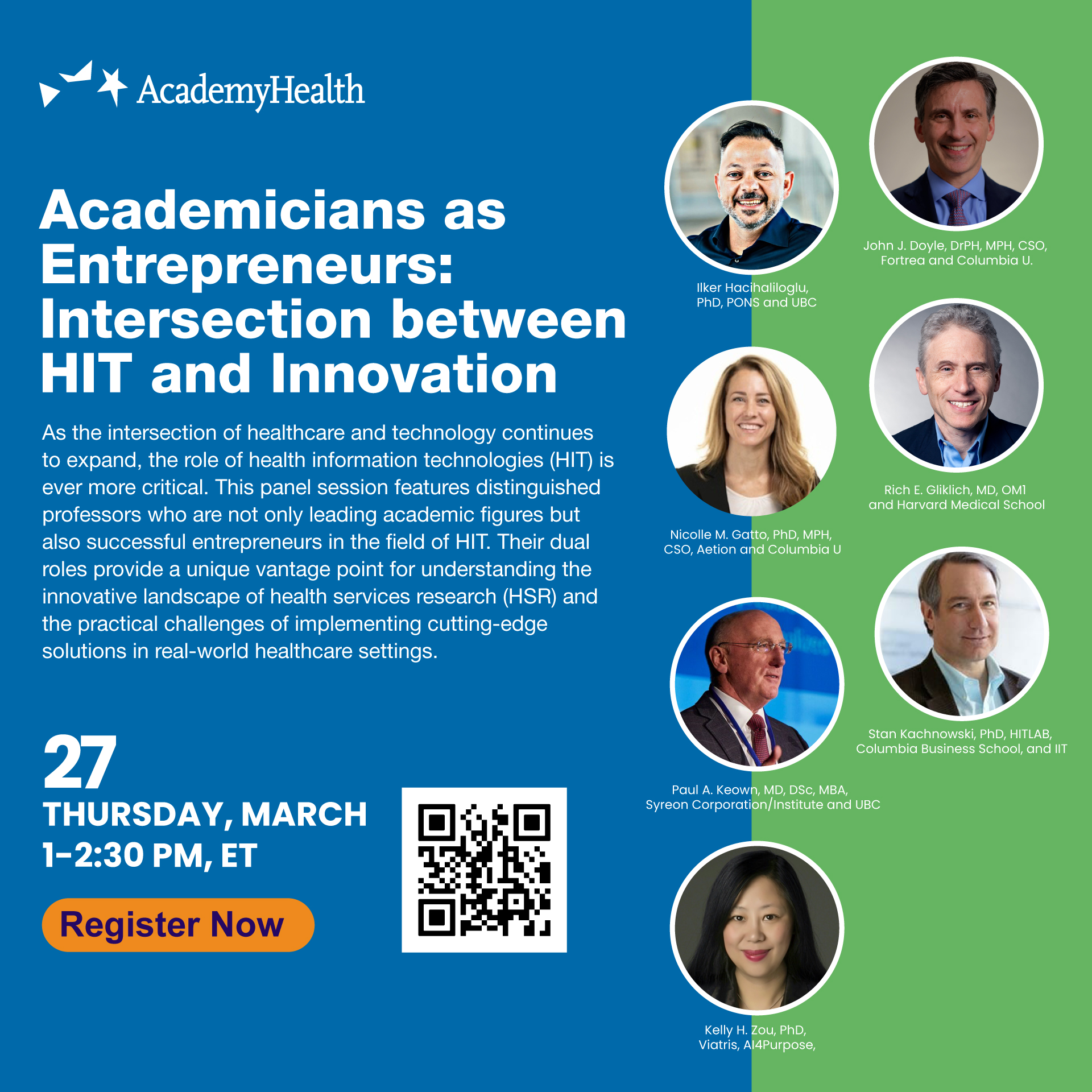 Panel discussion on Academicians as Entrepreneurs – The Intersection between HIT and Innovation