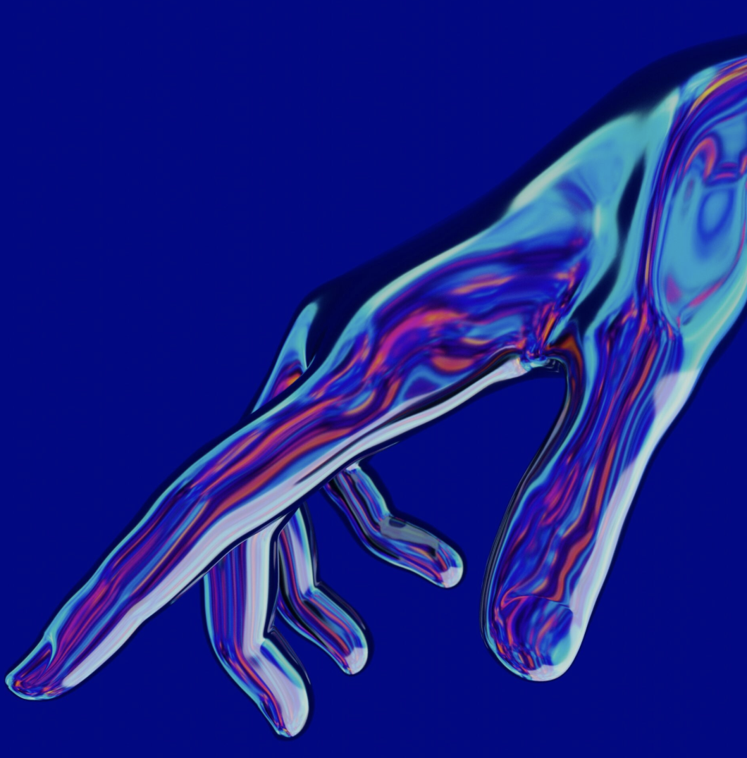 Abstract hands representing connection and collaboration