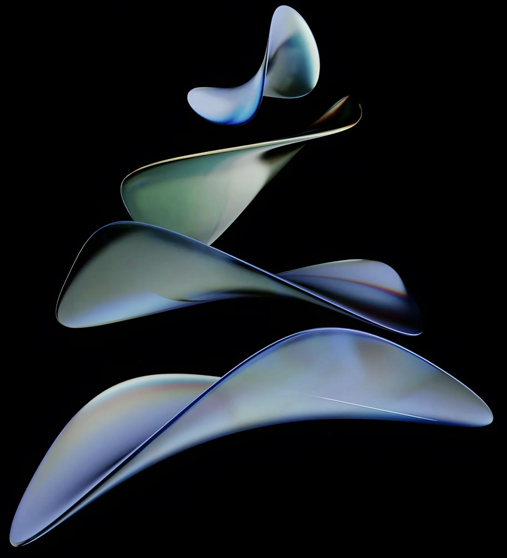 Abstract geometric shapes representing AI innovation